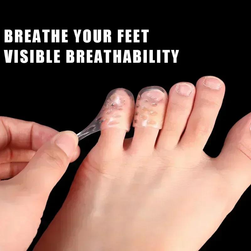 5/100pcs Transparent Silicone Toe Covers Women Gel Little Toes Protector Tube Foot Care Finger Caps Elasticity Prevents Blisters