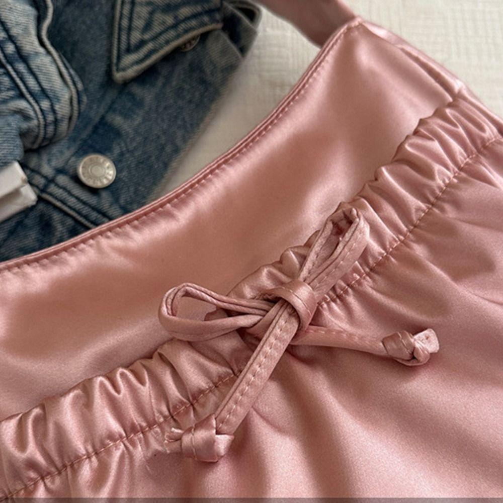 Korean Style Pleated Hand Bag Bow Fashion Underarm Bag Elegant INS Shoulder Bag Women