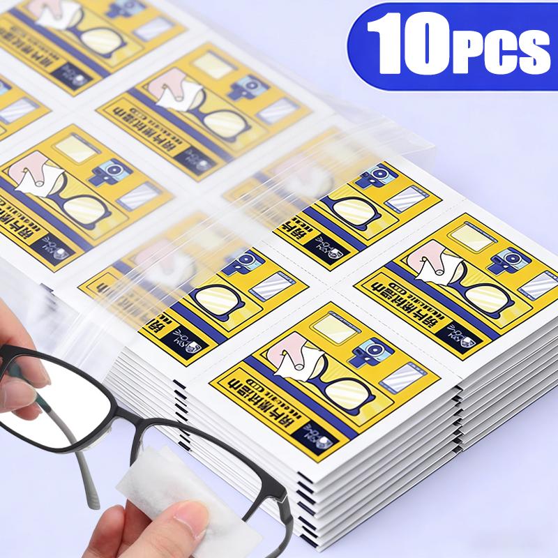 10-200pcs Eyeglass Cleaning Pads Traceless Quick Drying Anti-fog Glasses Wipes High Quality Disposable Dust Removal Wipes
