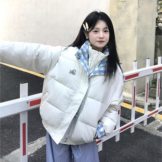 Зимняя двухслойная куртка из хлопка с воротником, женская универсальная в стиле пэчворк, студенческая свободная теплая куртка