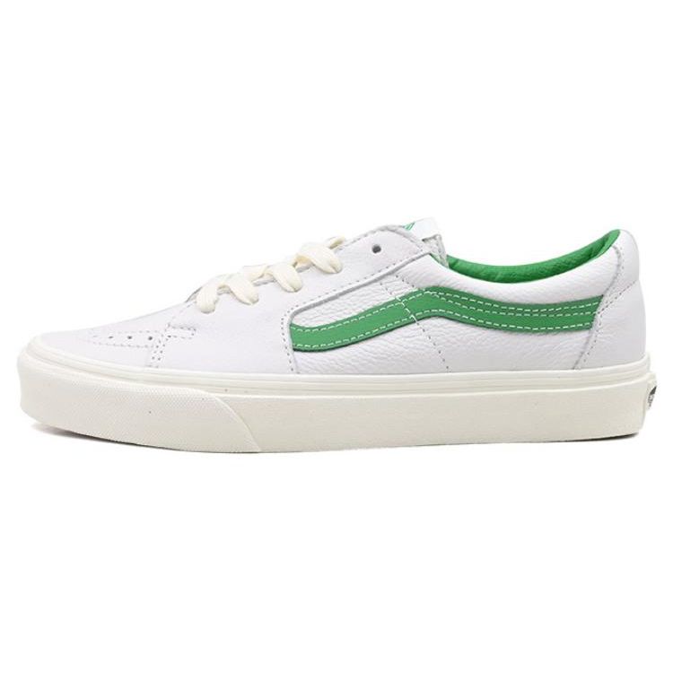 Vans Sk8 Low Top Lace-Up Impact Resistant Skate Shoes Unisex Sneakers White Green VN0009QRBDU