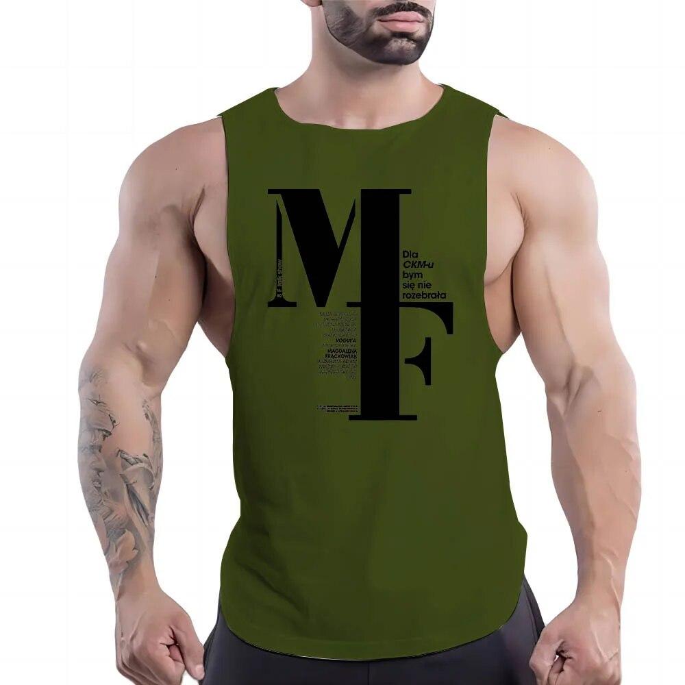 Men'S Clothing Fashion Casual Street Sleeveless Vest Crewneck Comfortable Breathable English Letter Printed Quick-Drying Top