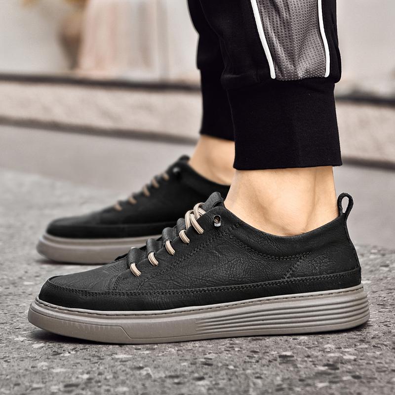 Модная обувь для скейтбординга из натуральной кожи, мужская обувь ручной работы, удобная мужская обувь на шнуровке, 2024 г., новое поступление, мужские кроссовки