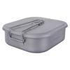 Титановая коробка для завтрака, легкая коробка для бенто для кемпинга со складной ручкой и крышкой для использования на открытом воздухе