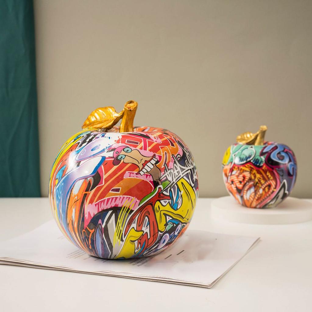Colorful Printed Apples, Creative Ornaments, Personalized Home Art Decorations For Fruit Living Room Bookshelves.