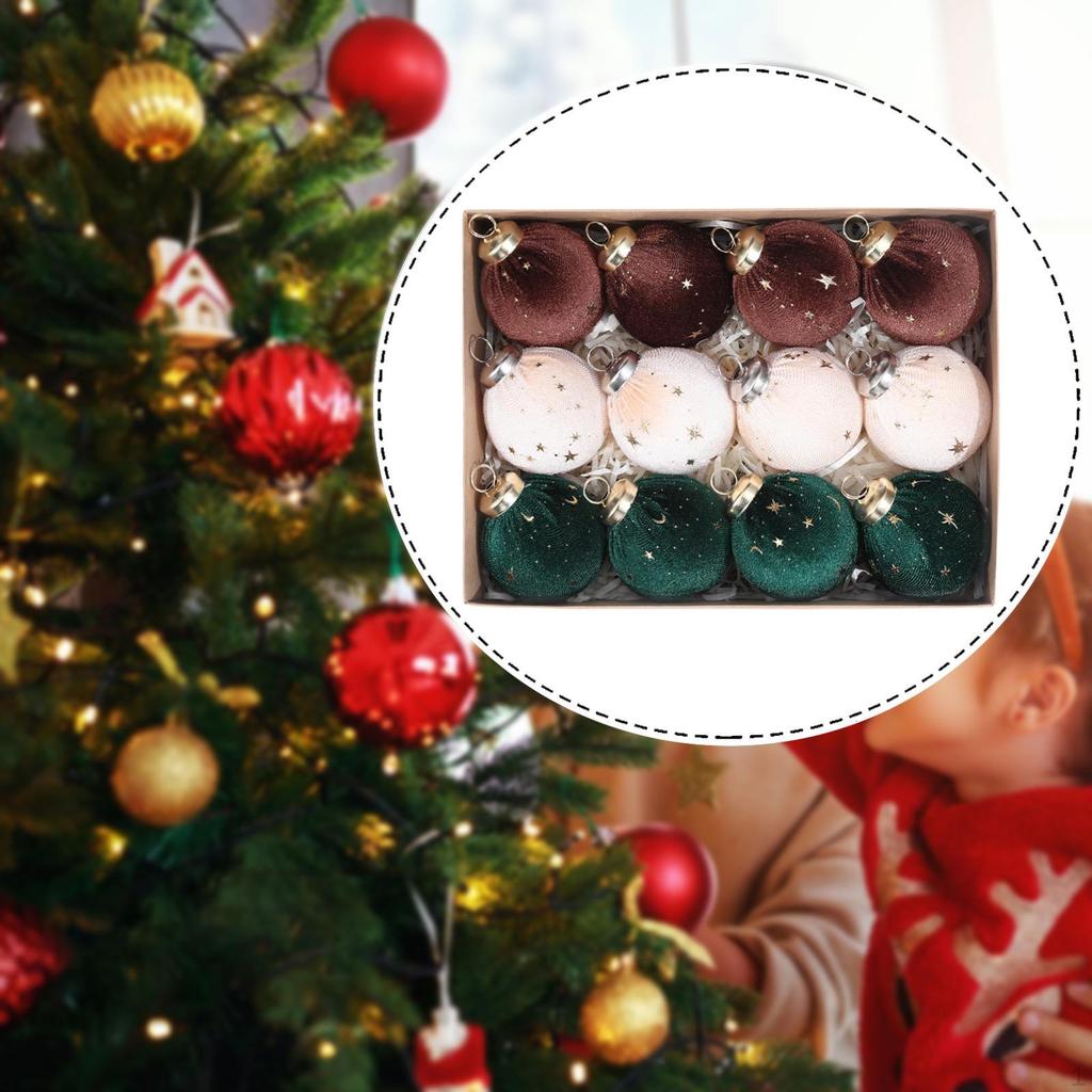 12 Pieces Christmas Hanging Decorations Decorative Baubles Xmas Decor for Celebration