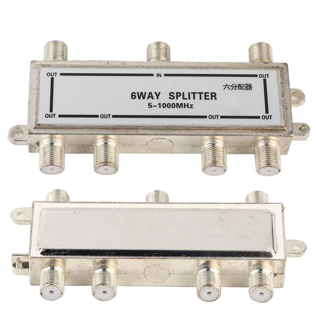 6 Way Coax Cable Splitter 5-1000MHz CATV TV Antenna Coaxial Signal Split