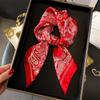 1Pcs Paisley Print Imitation Silk Scarf Breathable Neckerchief Square Scarf  Fashion Accessory