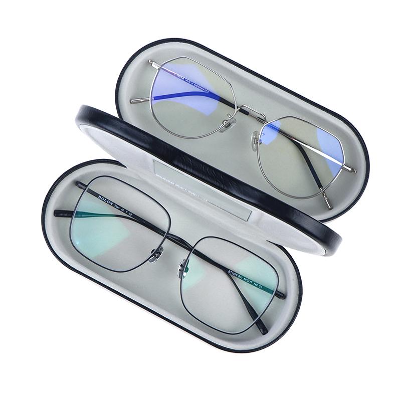 Двойной межслойный металлический футляр для очков кожаная оправа футляр для хранения двухслойный зеркальный футляр