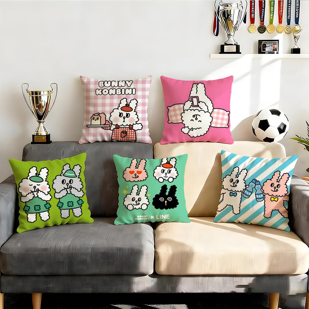 Cute Bunni Konbiny Cushion Cover Cushion Cover Set 4Pcs 50x50 45x45 40x40 Pillowcase Decorative Sofa Home Decor