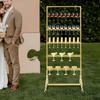 5 Tiers Iron Champagne Display Stand,Gold Champagne Rack Shelf Floor Mount 66*42*167cm for Weddings,Graduation
