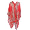 Women Scarf Poncho Cashew Flower Print Multi-function Chiffon Vintage Anti-sun Bikini Cover Up for Beach EMA