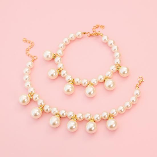 Ожерелье для собаки из искусственного жемчуга, регулируемый ошейник из искусственного жемчуга, ювелирное изделие