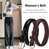 Женский тонкий кожаный ремень из мягкой искусственной кожи, тонкий верблюжий ремень для джинсов, брюк, платьев