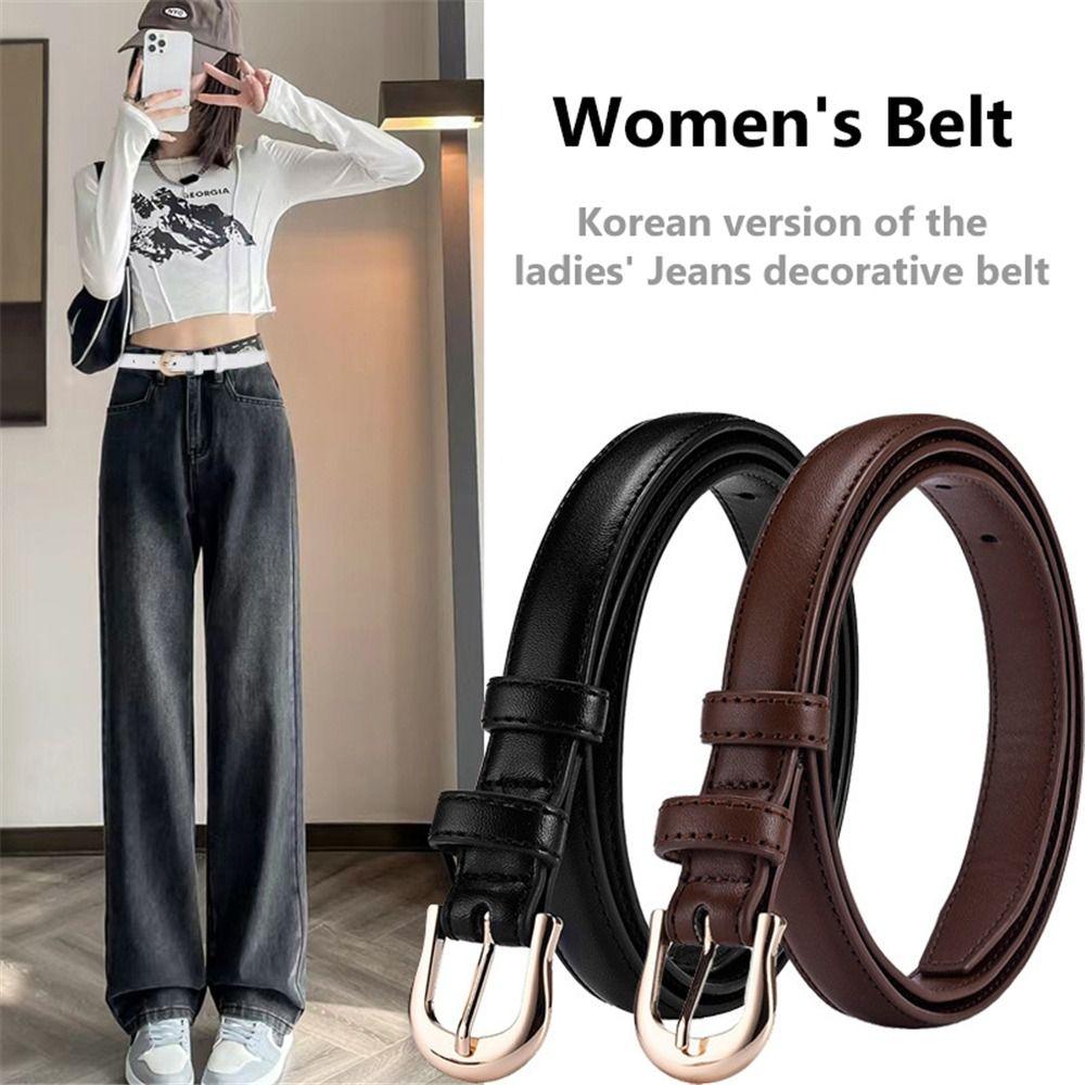 Женский тонкий кожаный ремень из мягкой искусственной кожи, тонкий верблюжий ремень для джинсов, брюк, платьев