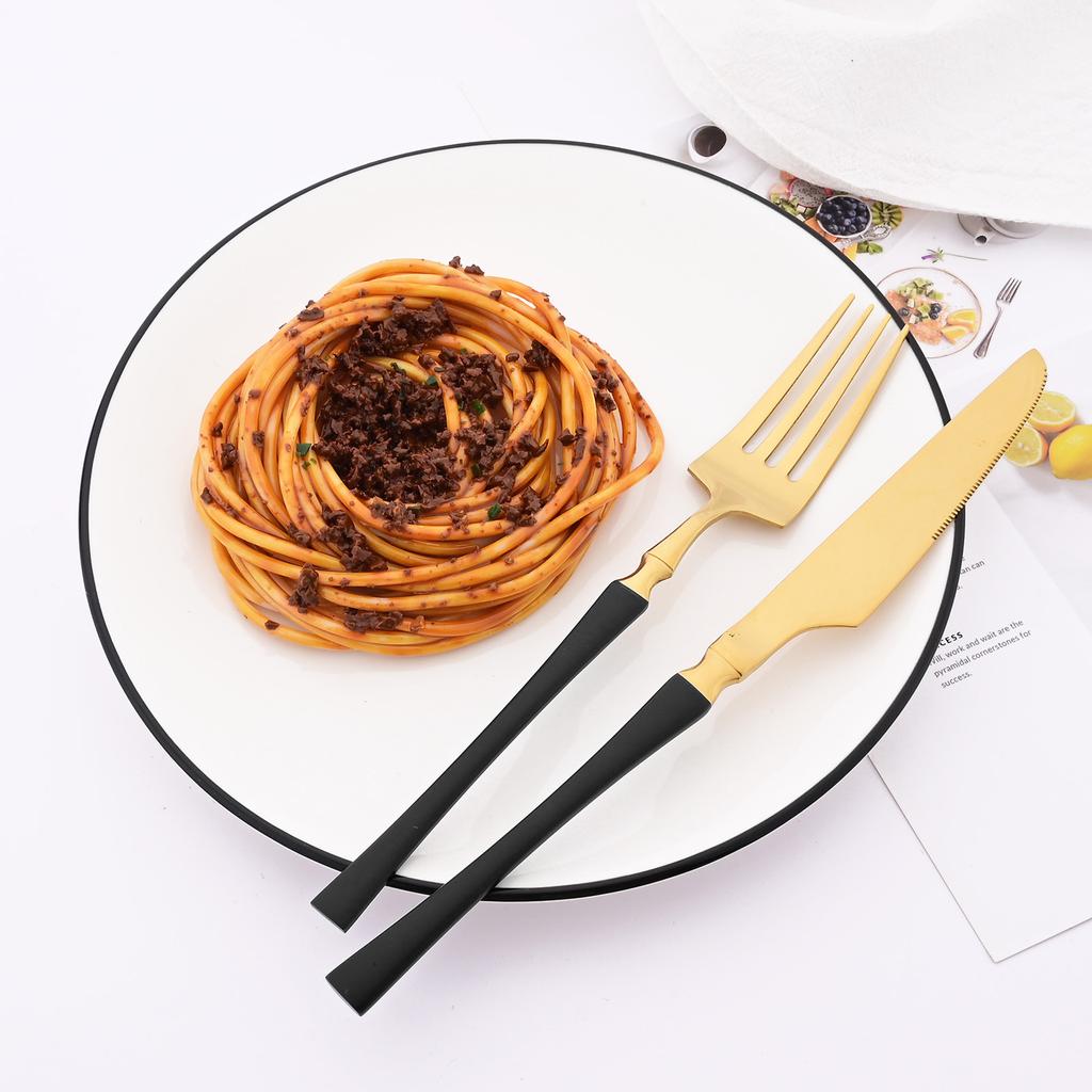 20Pcs (5set) Luxury Pink Gold Dinnerware Set Stainless Steel Flatware Cutlery Set Kitchen Fork Knife Spoon Tableware Silverware Set