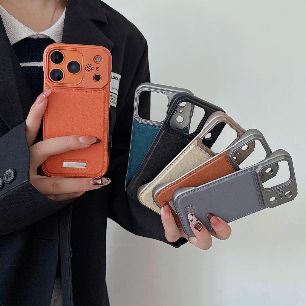 Frameless aromatherapy mobile phone case is suitable for iPhone17promax leather Apple 16 anti-drop magnetic suction 15 protective case.