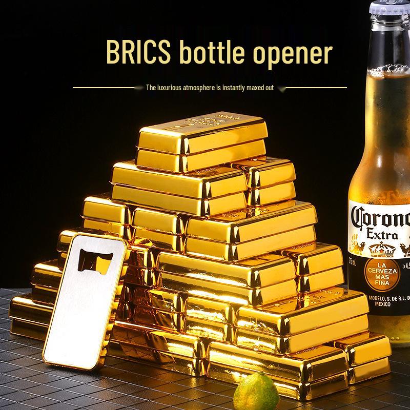 Stainless Steel Gold Brick Card-Style Easy-Pull Wine Opener - Free Shipping for New Customers