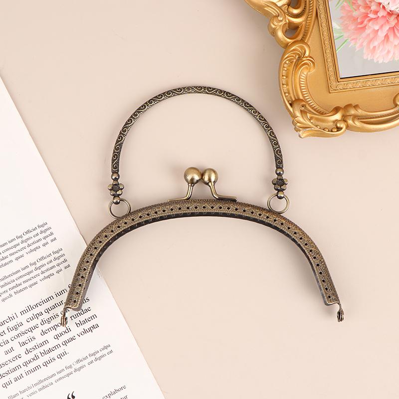 1 шт., 16,5 см, винтажная металлическая застежка с тиснением, арочный замок для сумок, застежка с ручками, аксессуары для поддержки запястья сумки
