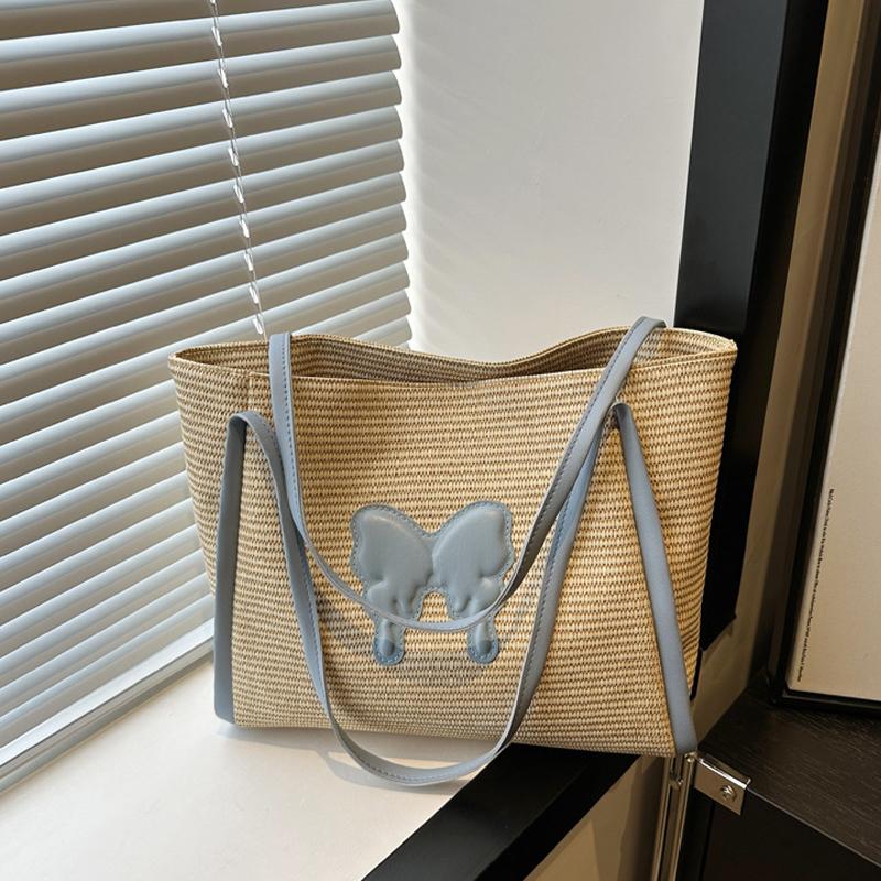 Милая плетеная сумка через плечо из ротанга ручной работы, плетеные сумки-тоут большой вместимости, большие сумки для женщин, девушек AVE