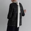  She S miSS  looSe Fit Check V Neck Cardigan SSkcdo41120 Bk