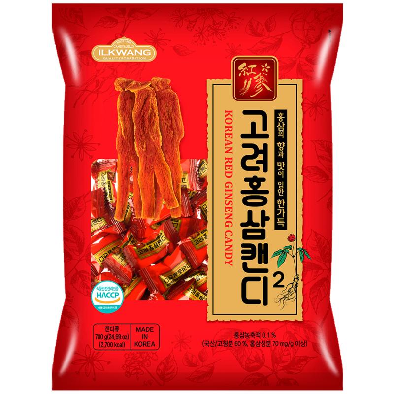Ilgwang Confectionery Korean Red Ginseng Candy 2, 700g, 5 Pieces