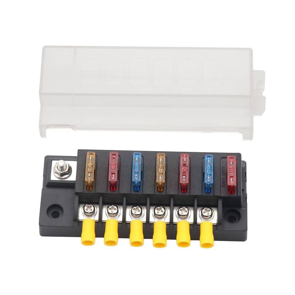 Компактный блок предохранителей на 6 позиций с одним входом и 6 выходами
