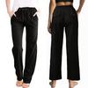Women's Casual Pants Solid Color  Loose Wide Leg Long Pants With Pockets