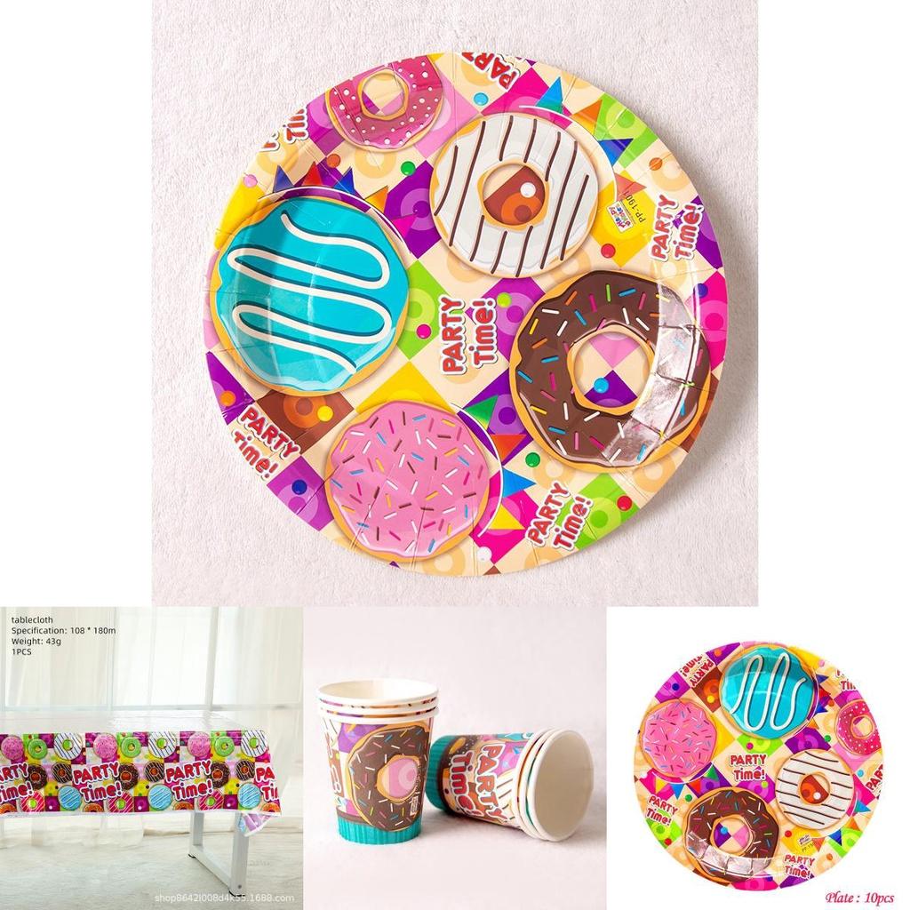 Delightful Donuts Theme Party Supplies For Kids Birthday With Plates Cups And Decor