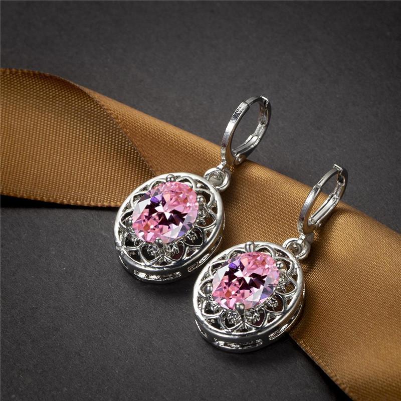 Роскошные серьги-кольца с кристаллами и радужным камнем, классические серебряные обручальные серьги, изящные овальные серьги с цветком из циркона для женщин