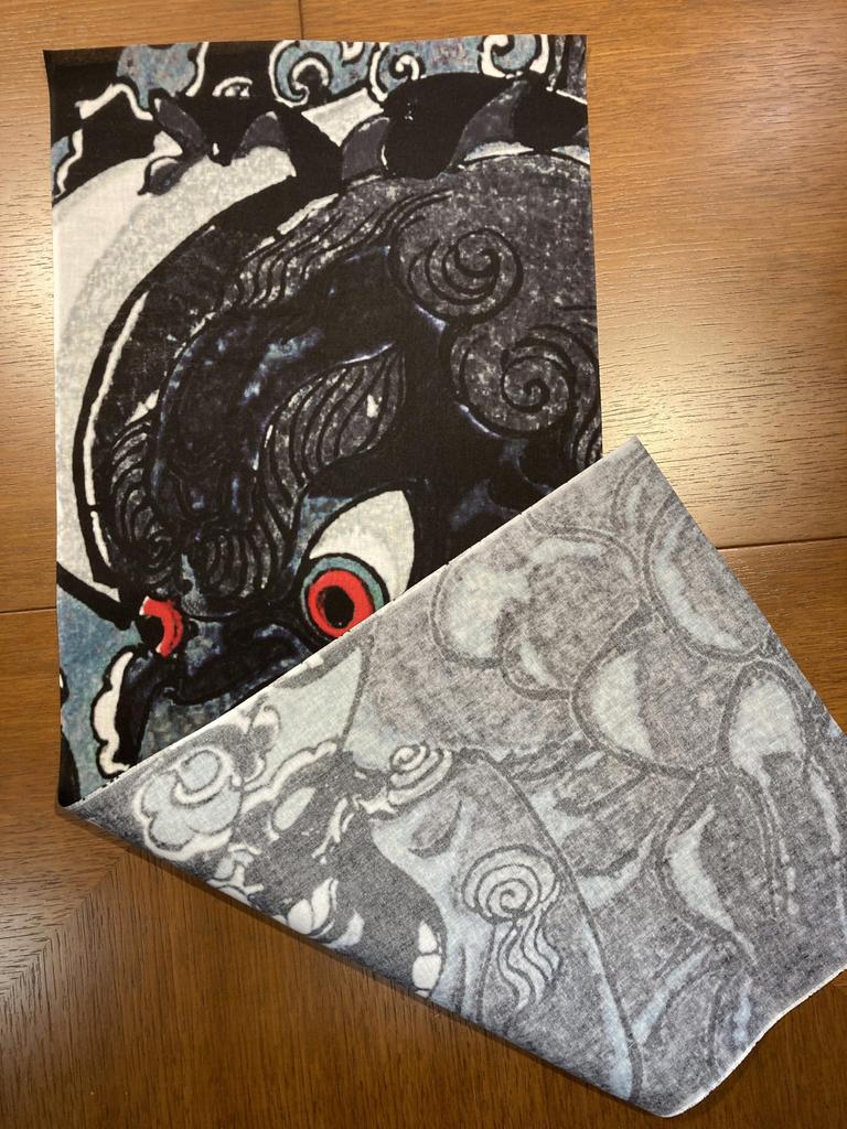 Hand Towel from the East and A Picture of the Deeply Drunk and Destroyed King Kongo of Mount Gotai by Yoshitoshi Tsukioka Ukiyo-e West (Enlarged)