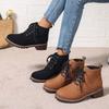 The New Style of Shoes Is Casual and Versatile, Featuring Thick, Lace-up Boots and Large-sized Leather Boots