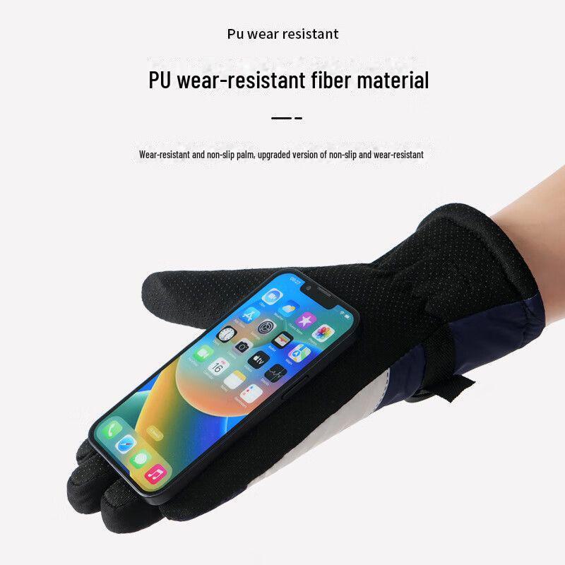 Зимние сенсорные лыжные перчатки 2024 года: Унисекс, с бархатной подкладкой, плотный, теплый для электромобилей и езды на велосипеде на открытом воздухе