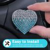 Heart Push Start Button Cover, Bling Rhinestone Flip Open Design Start Stop Ring Cap, Fashionable Sparkly Car Ignition Button Protector for Women &