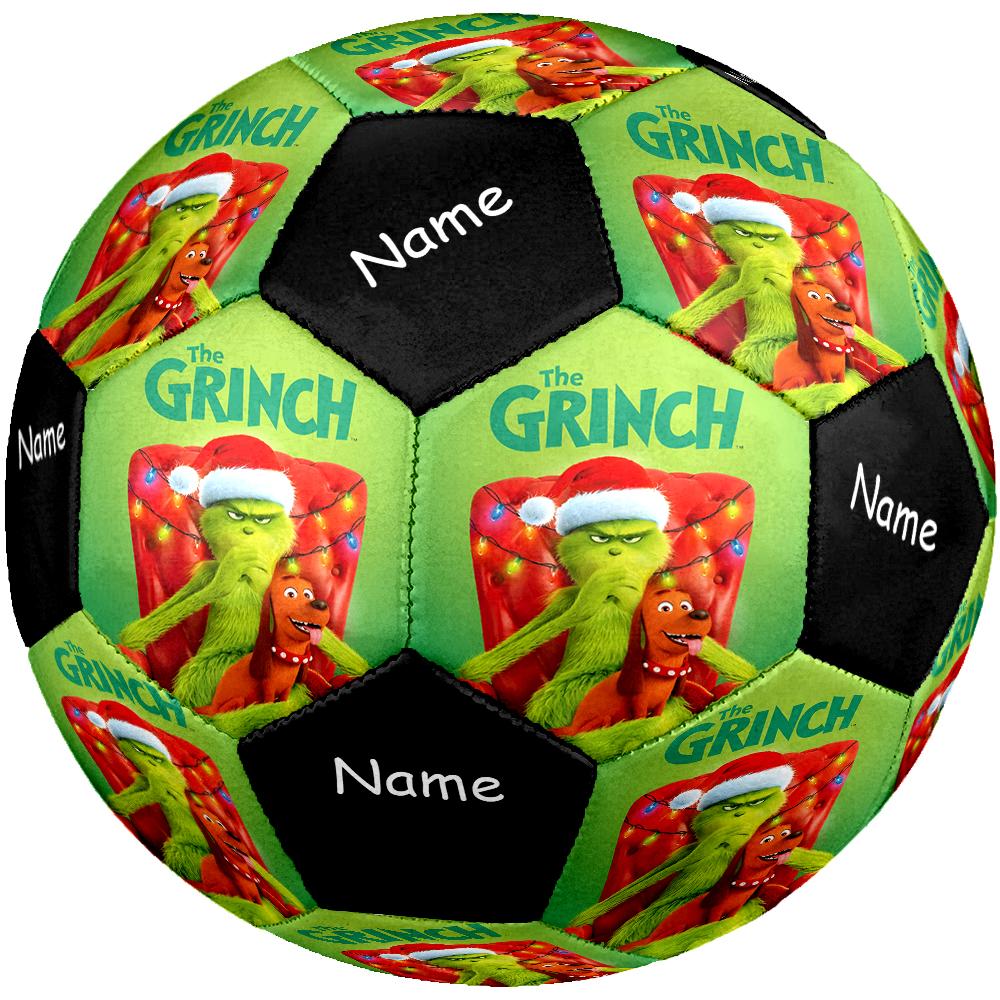 Custom Name Grinch Theme Size 5 Soccer Ball, Suitable for Both Indoor and Outdoor Matches, a Gift Suitable for Everyone.