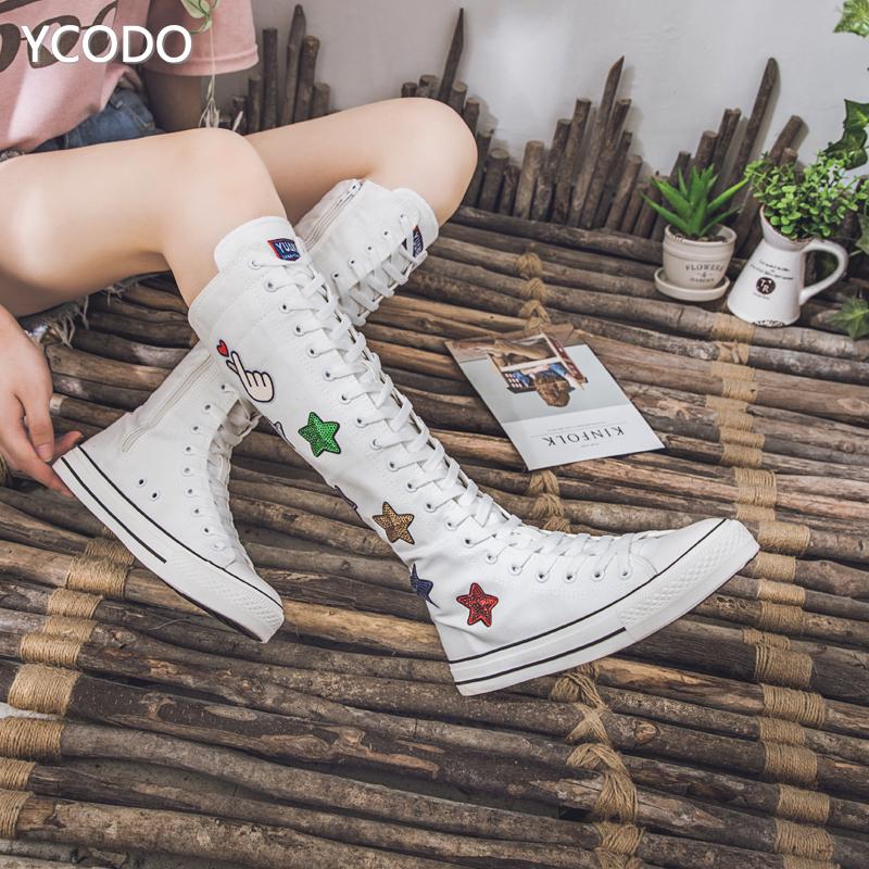 Весенне-осенние женские ботинки, парусиновые сапоги до середины икры, повседневная обувь с высоким берцем, длинные сапоги, удобные ботинки на плоской подошве со шнуровкой, размер 34-43