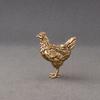 1/2PCS Miniatures Copper Rooster And Hen Ornaments Solid Brass Rooster Small Statue Office Desktop Ornaments Tea Pet Crafts