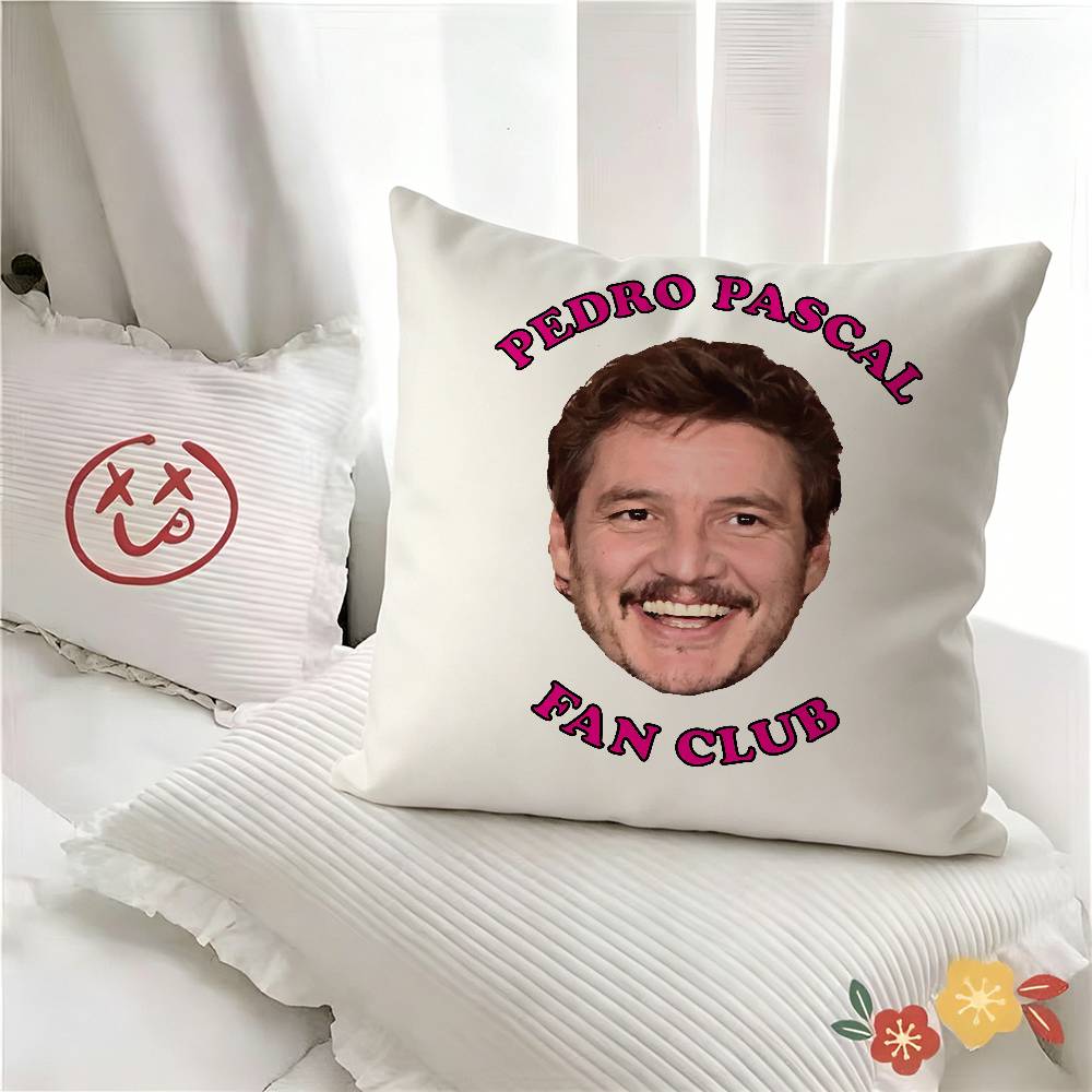 pc Funny Movie Figure Pedro Pascal Pillow Case Fashion Square Pillowcase Bedroom Sofa Room Ins Decoration Leisure