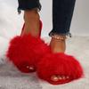 Модные женские тапочки из пушистого искусственного меха, зимние теплые удобные домашние тапочки для женщин, однотонные мягкие плюшевые комнатные шлепанцы