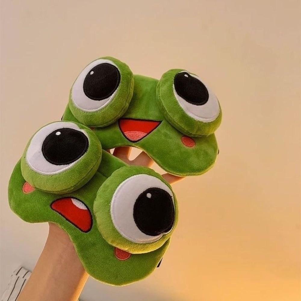 Skin-friendly Frog Sleep Eye Mask Cartoon Plush Sleeping Eye Cover Lovely 3D Eye Mask Dream Night