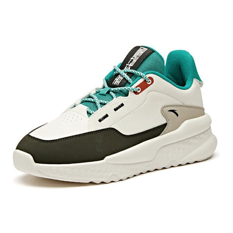 Anta Кроссовки для скейтбординга Lifestyle Series Unrestrained Low-Top, мужские, белые, черные, зеленые 11948843-4