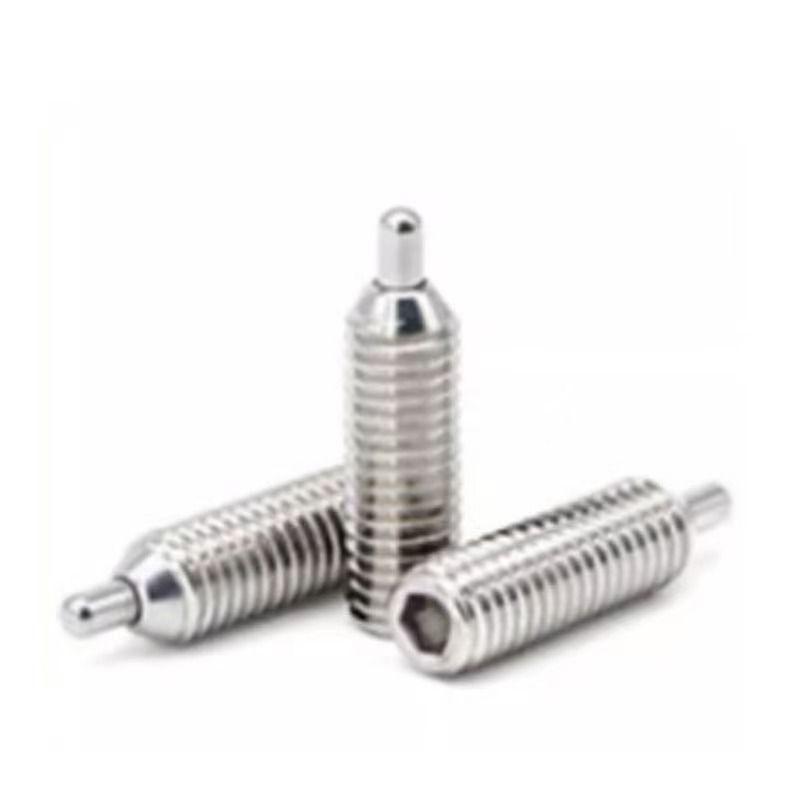 In-stock durable stainless steel cylindrical head spring-loaded positioning screw with internal hexagon.