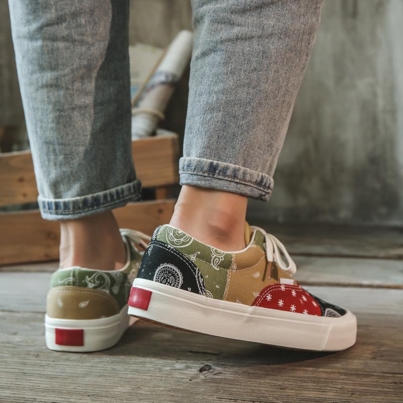 Autumn Retro Canvas Shoes Men's Cashew Color Trend Hip-hop Board Shoes Men's New Couple Low-top Shoes