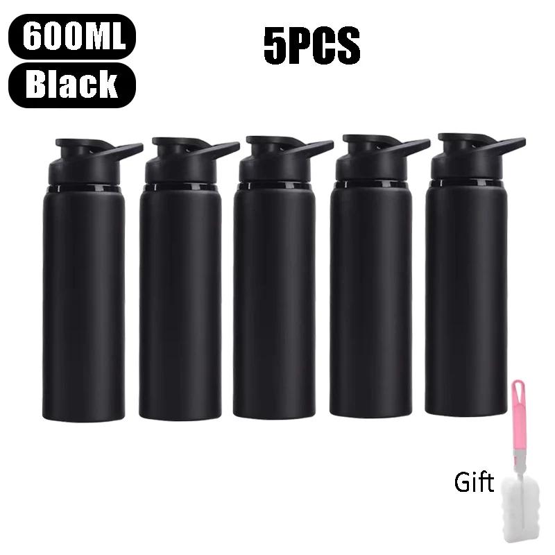 Large 600ml Stainless Steel Sports Bottle Leak Proof Design Bike Cycling Camping Outdoor Travel Water Flask Durable