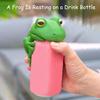 Yousheng Frog Can Lid Lily Pad Cup Holder Set Reusable Soda Can Cover Secure Can Lids with Cup Holder Whimsical Drink Accessories