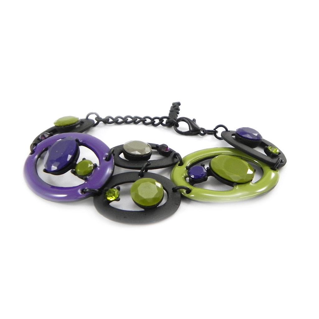 NOA [I1487] - Дизайнерский браслет «Mélusine» фиолетово-зеленый.