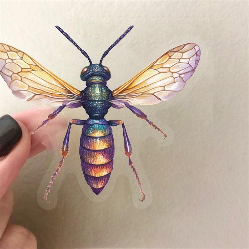 50PCS Cartoon Insect Colored PET Sticker Aesthetic Decoration Scrapbooking DIY Hand Accounting Stationery Supplies for Kids