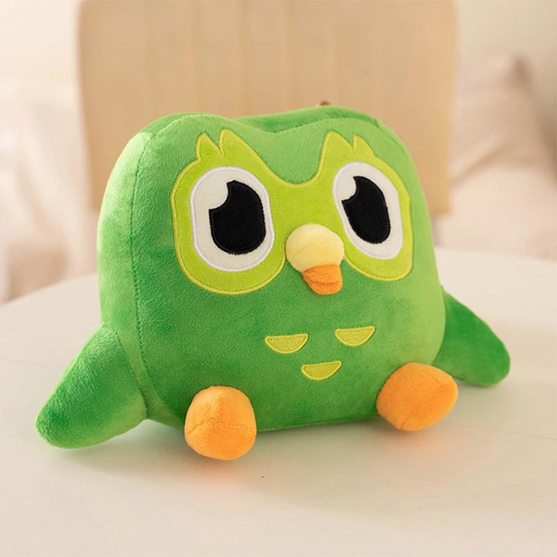 20cm Lovely Duolingo The Green Owl Cartoon Anime Plush Toy Soft Stuffed Animal Plushie Dolls Children Birthday Gift
