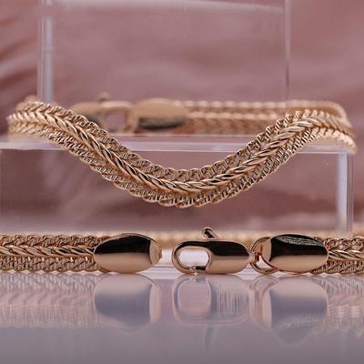 Цвет розового золота, итальянское ожерелье ручной работы, унисекс, длинная цепочка