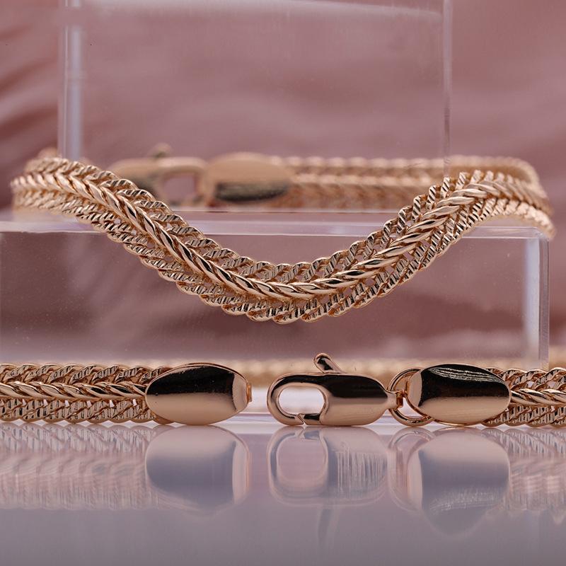 Цвет розового золота, итальянское ожерелье ручной работы, унисекс, длинная цепочка